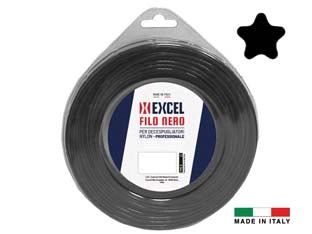 FILO PER DECESPUGLIATORE IN NYLON PENTAGONO NERO  ø mm.3,3 in matassa da mt.12    EXCEL