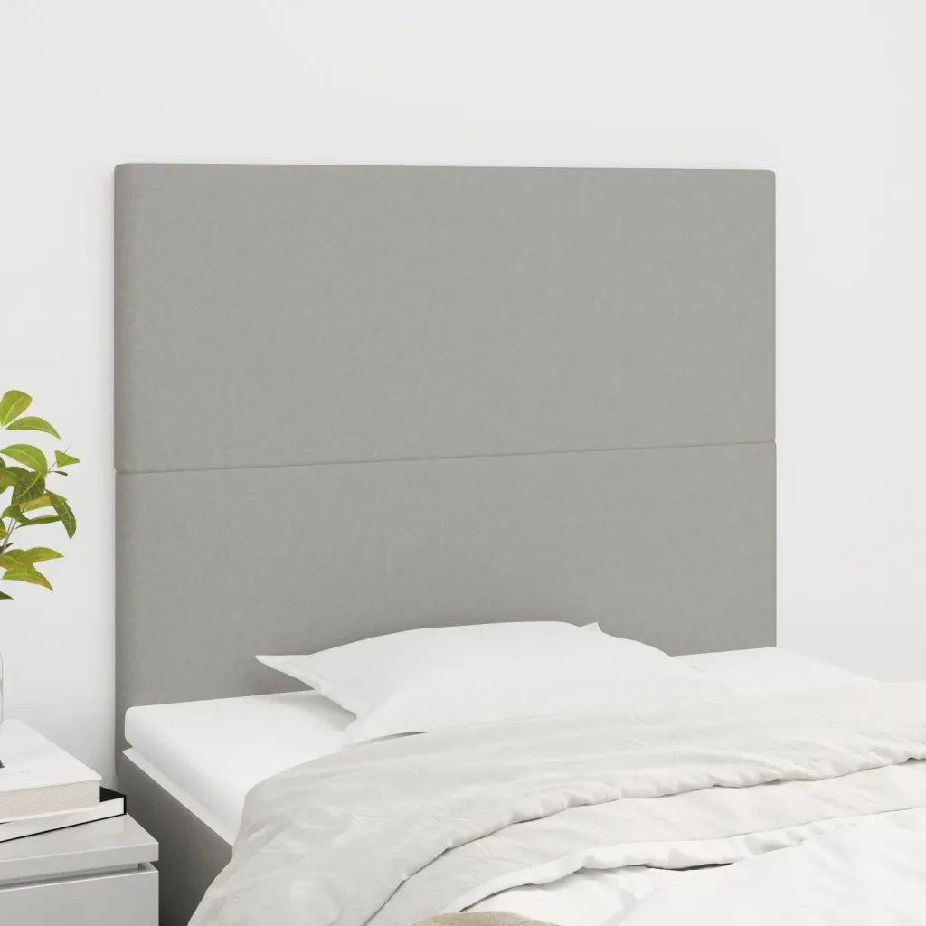 Testiera-Testata Decorativa Grigio Chiaro 100x5x118/128 cm Tessuto 215253