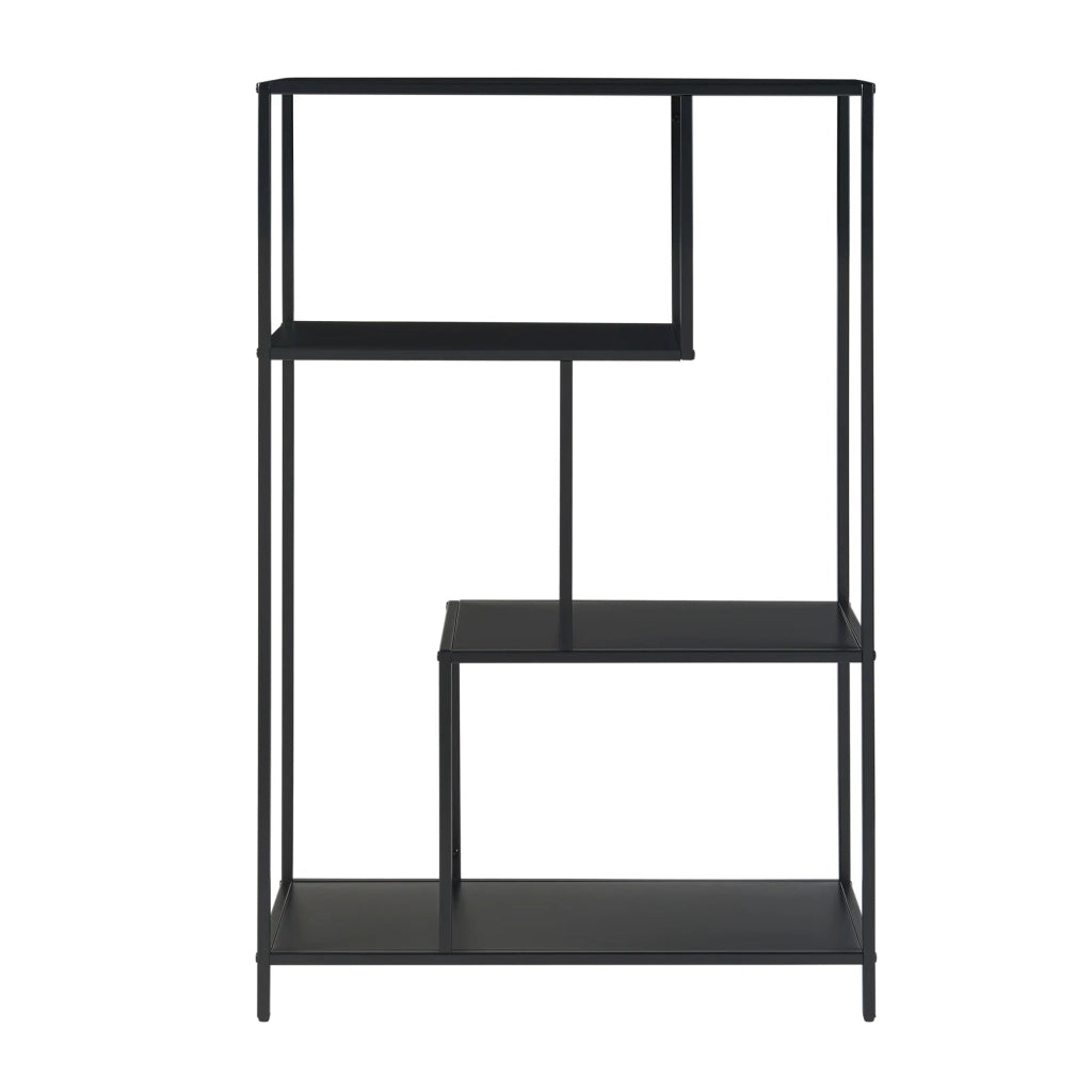 Libreria a 4 ripiani 115 x 75 x 35 cm acciaio nero opaco 03_0009007