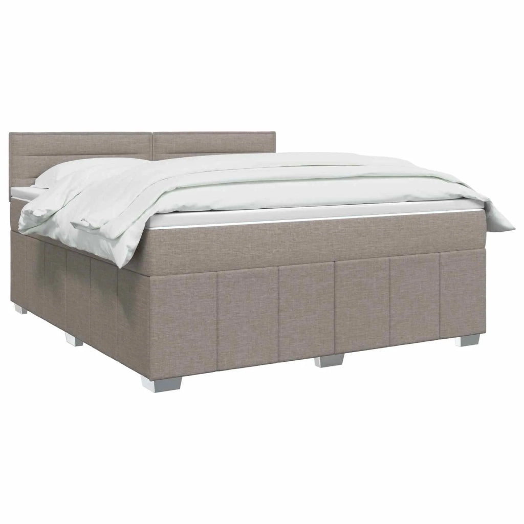 Letto box spring con materasso Tortora 140 x 200 cm Tessuto 3451224