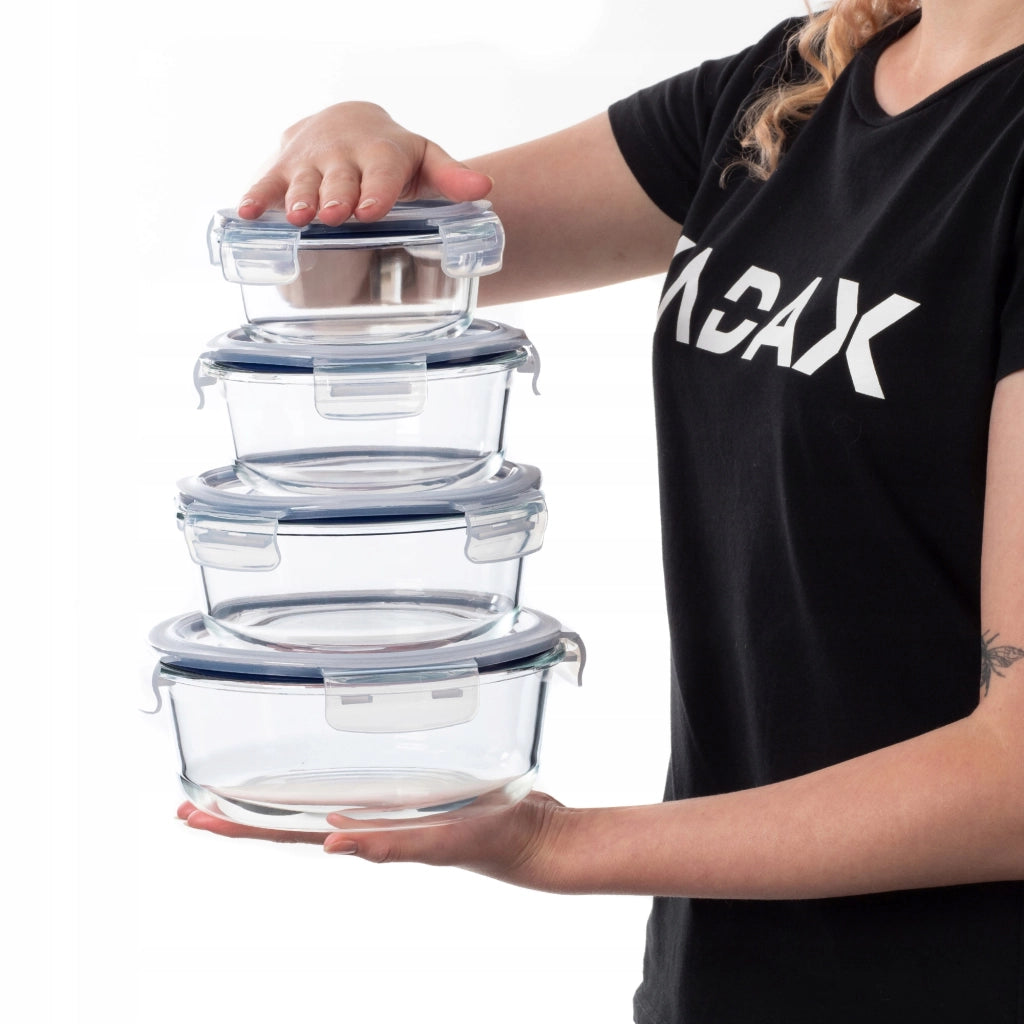 Set di contenitori per alimenti KADAX in vetro, portapranzo in vetro, 12 pezzi
