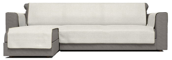 Copridivano in Poliestere con Penisola Sinistra Seduta 190 cm Panna