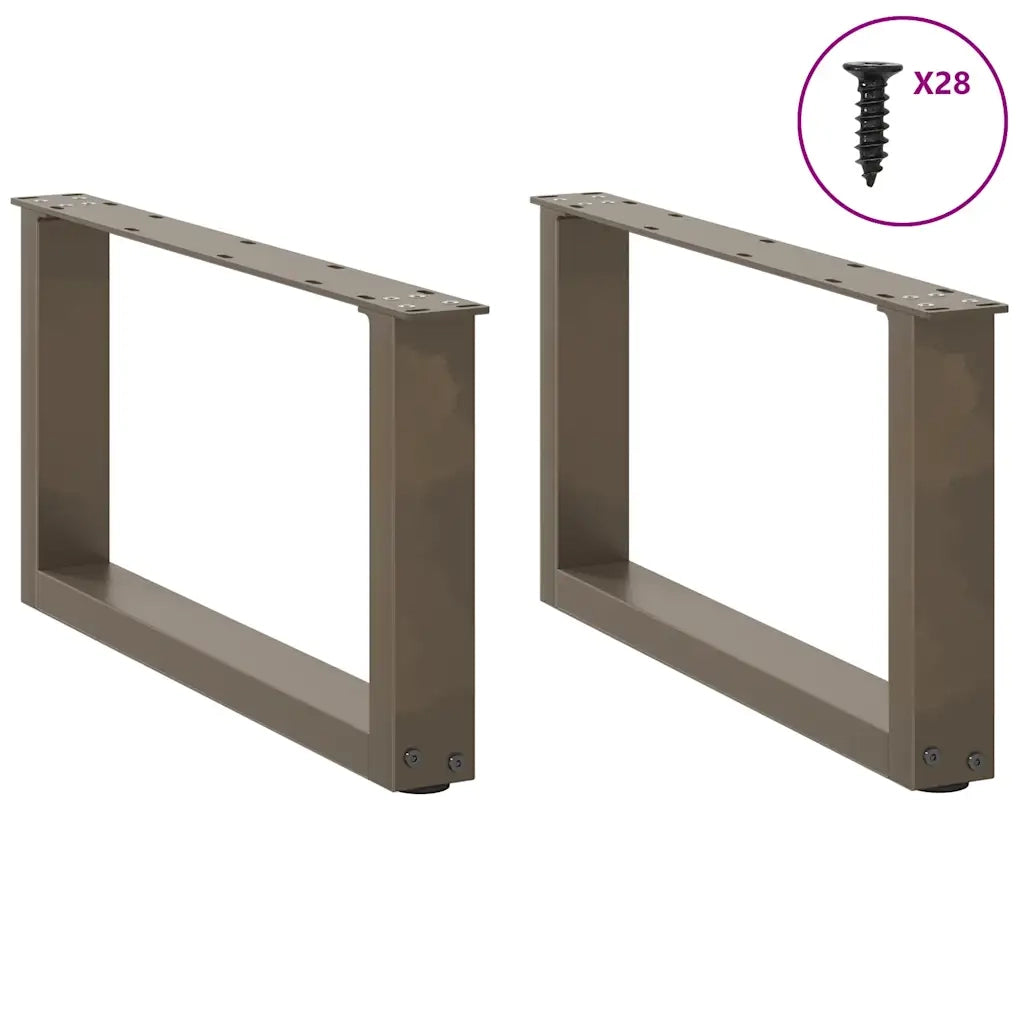 Gambe per Tavolino da Caffè a Forma di U 2 pz Acciaio Naturale 70x(30-31) cm Acciaio 4013147