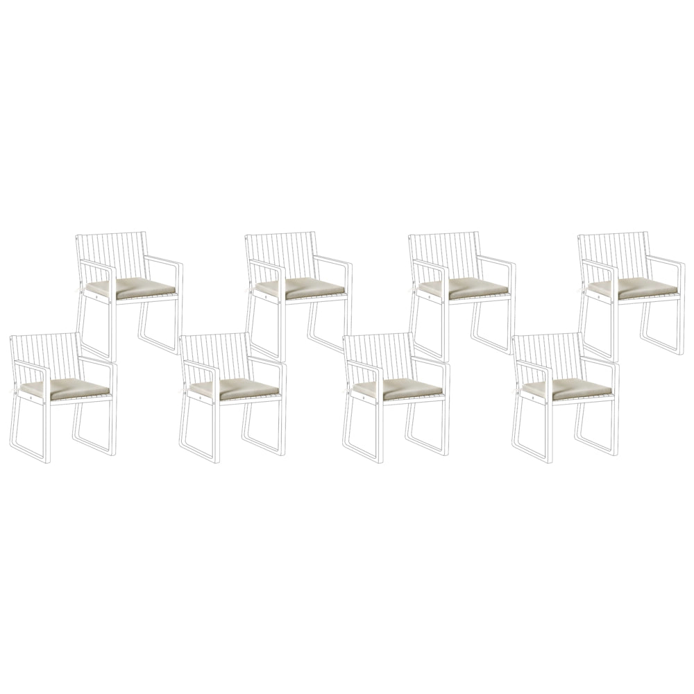 Set di 8 cuscini per sedie da giardino in tessuto poliestere resistente ai raggi UV tortora