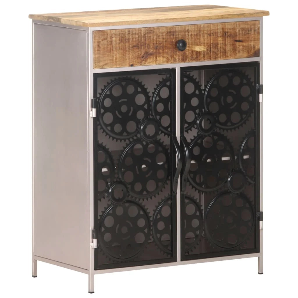 Credenza buffet cassettiera mobile contenitore organizer cucina soggiorno soggiorno 60 x 35 x 75 cm legno grezzo di mango e ferro marrone 02_0029626