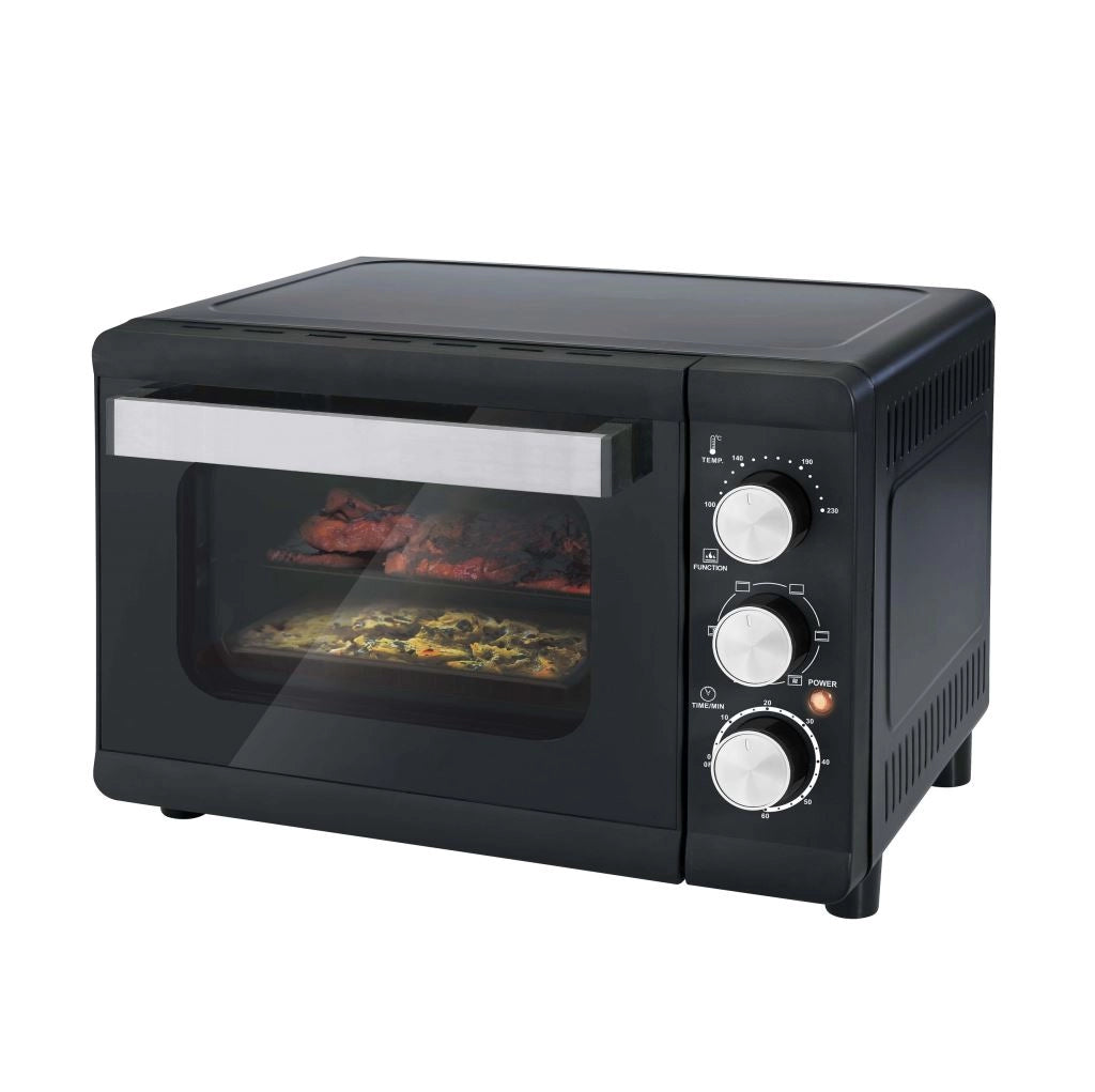 Forno Elettrico Ventilato con Timer Nero 1380 Watt Capacità 24 Litri