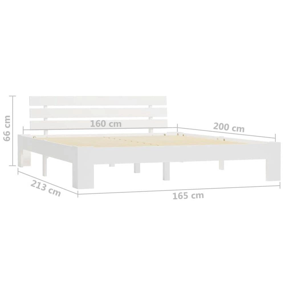 Solid Wood Bed White Pine 160x200 Cm