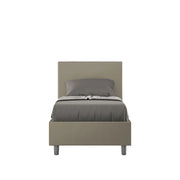 BS COM Letto singolo con rete imbottito 80x200 similpelle cappuccino