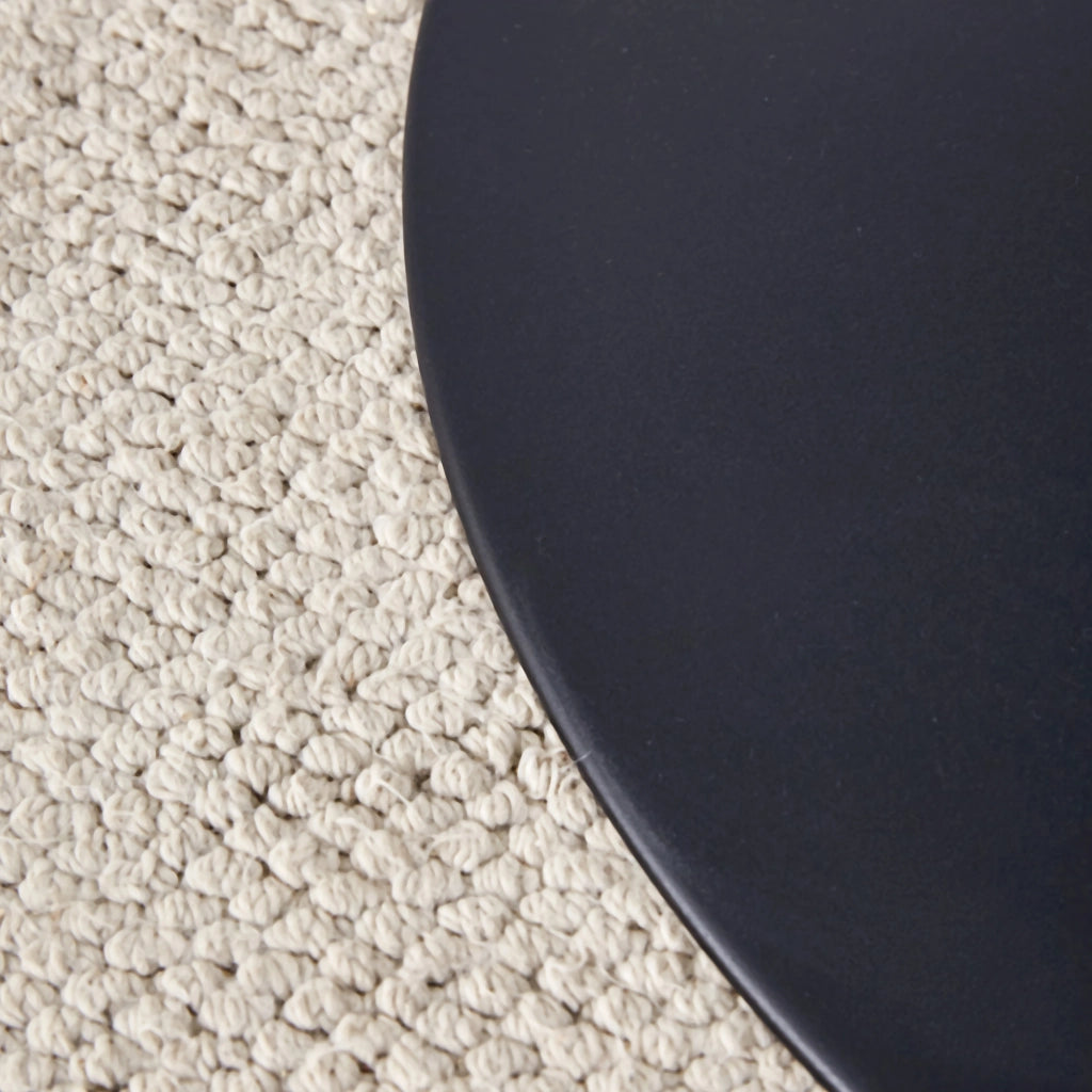 TAVOLO BAR Rotondo 85 cm in Vetro Trasparente e Metallo Nero