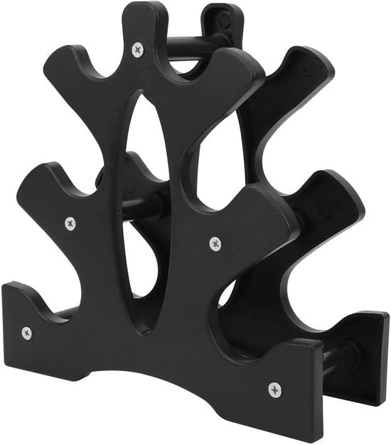 Sistema di Supporto per Halter - Capacità 20kg - Disegno Spaziale - Organizzatore a Tre Livelli - Installazione Facile - Scaffale per Pesi di Forza