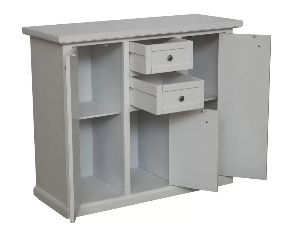 Madia credenza 3 porte 2 cassetti shabby bianca 100 x 39 x 85 - Mobili 2G