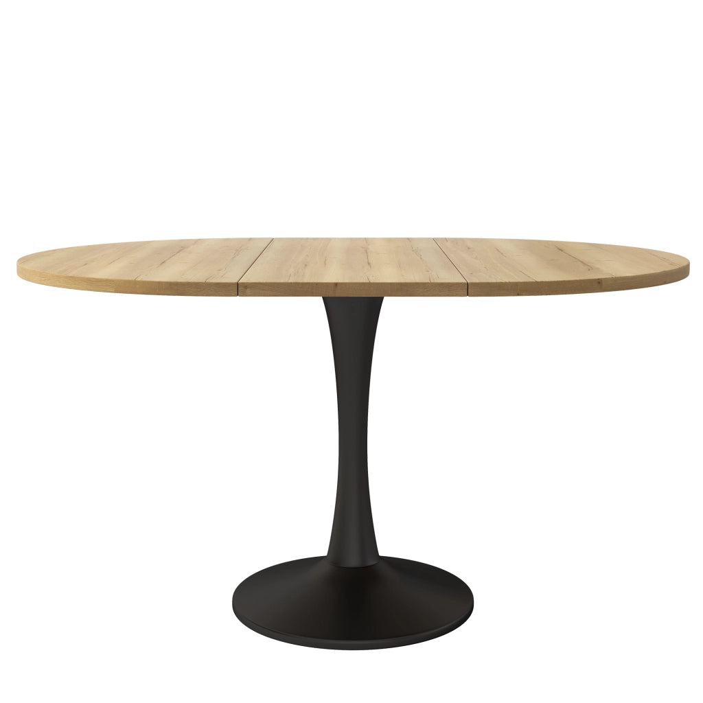 Tavolo da pranzo allungabile ovale in MDF finitura rovere, 100 kg, design moderno salvaspazio