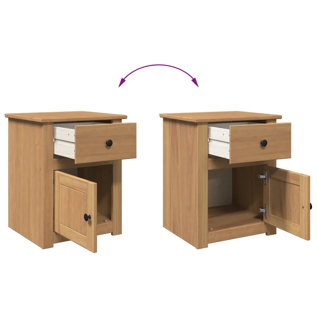 vidaXL Comodino Panama 46x40x57 cm in Legno Massello di Pino