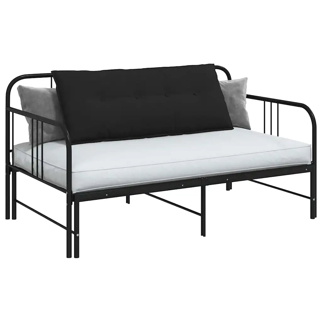 Cuscino per Schiena Nero 120 x 50 cm Tessuto in Microfibra