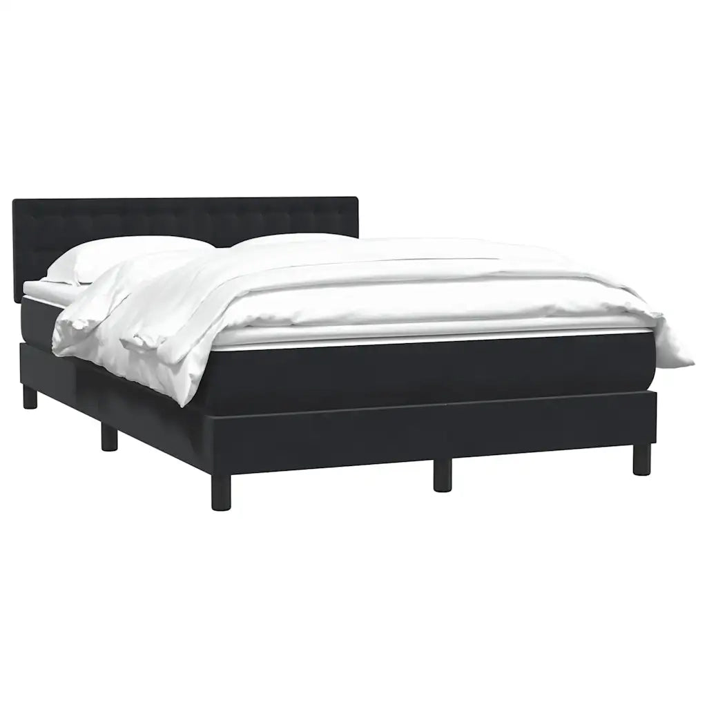 Giroletto a Molle con Materasso Nero 160x210 cm in Velluto