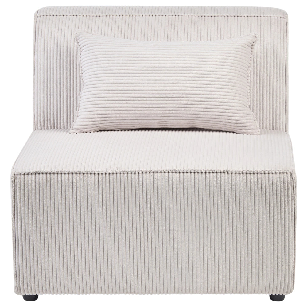 Poltrona Rettangolare in Velluto Colore Beige stile moderno monoposto