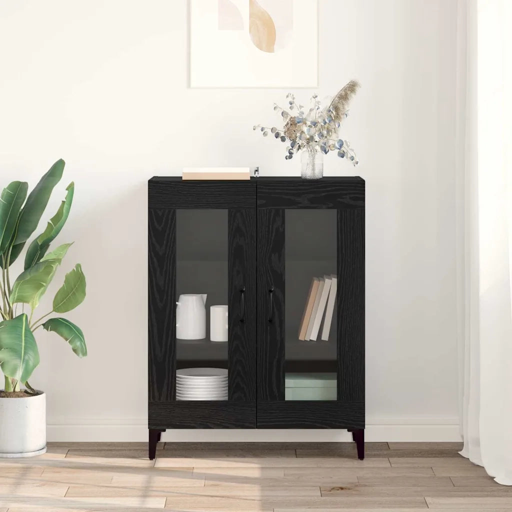 Credenza | Madia | Buffet da pranzo | Armadio da pranzo Rovere Nero 69,5 x 34 x 90 cm