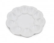 Piatto Vassoio Aperitivo Scomparti per Salse in Porcellana Bianco 23 cm