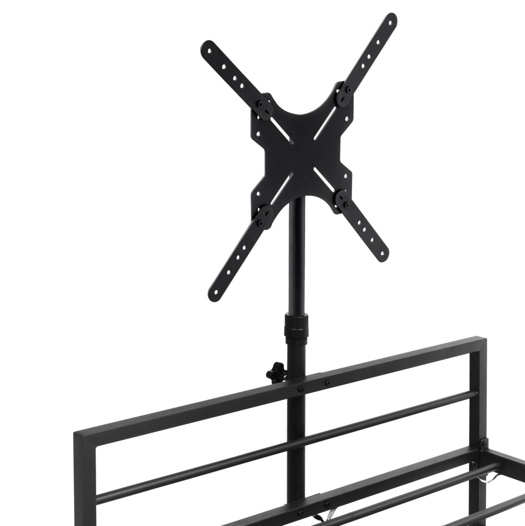 Letto gaming con supporto regolabile e LED in ferro nero