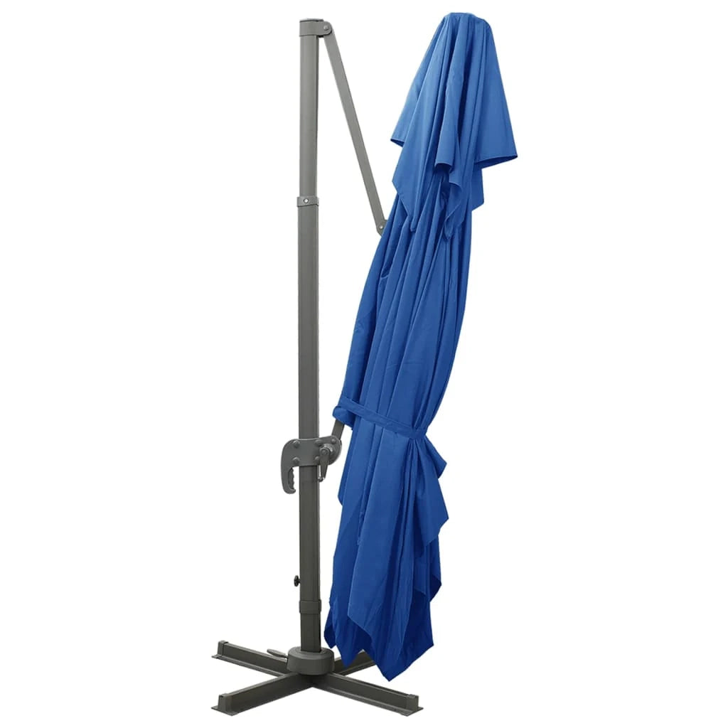 Ombrellone a braccio con doppio tetto 400 x 300 cm blu 02_0008567