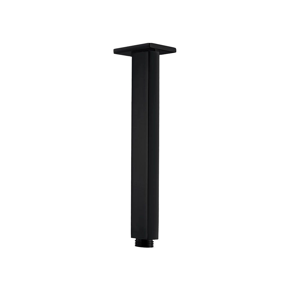Braccio per Soffione Doccia Sezione Quadrata a Soffitto in Ottone Nero Opaco