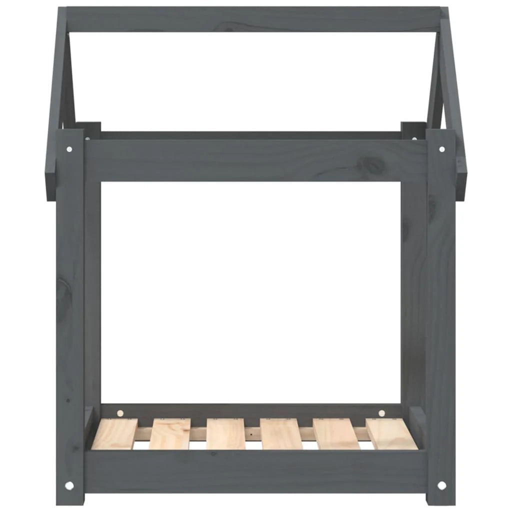 Divano letto per cani comodo 61 x 50 x 70 cm in legno massello di pino grigio 02_0042736
