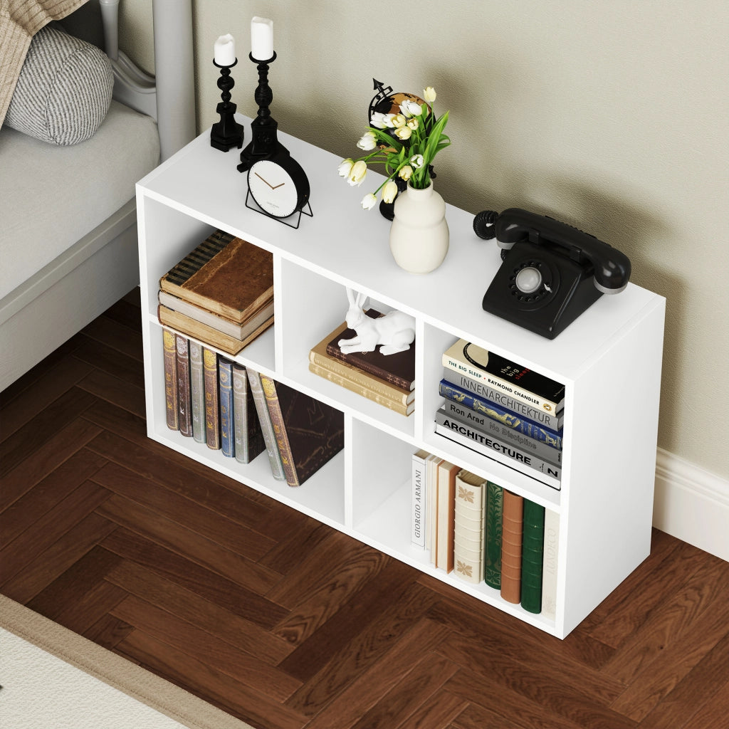 Libreria a 5 ripiani in legno ¨C zephmum ¨C bianco 60x24x30 cm