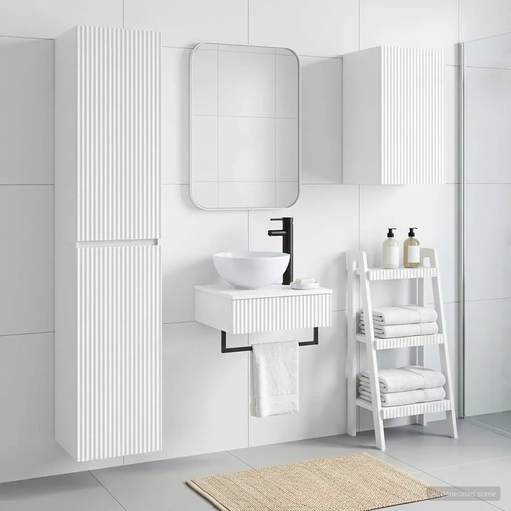 Set di mobili per il bagno 3 pz Bianco Lucido 3406047