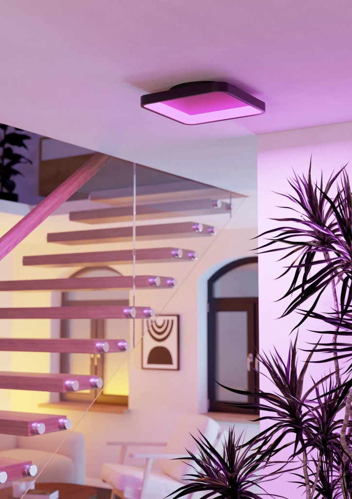 Plafoniera Moderna Loretello-Z Acciaio Nero Plastiche Bianche Led 20W 2500Lm