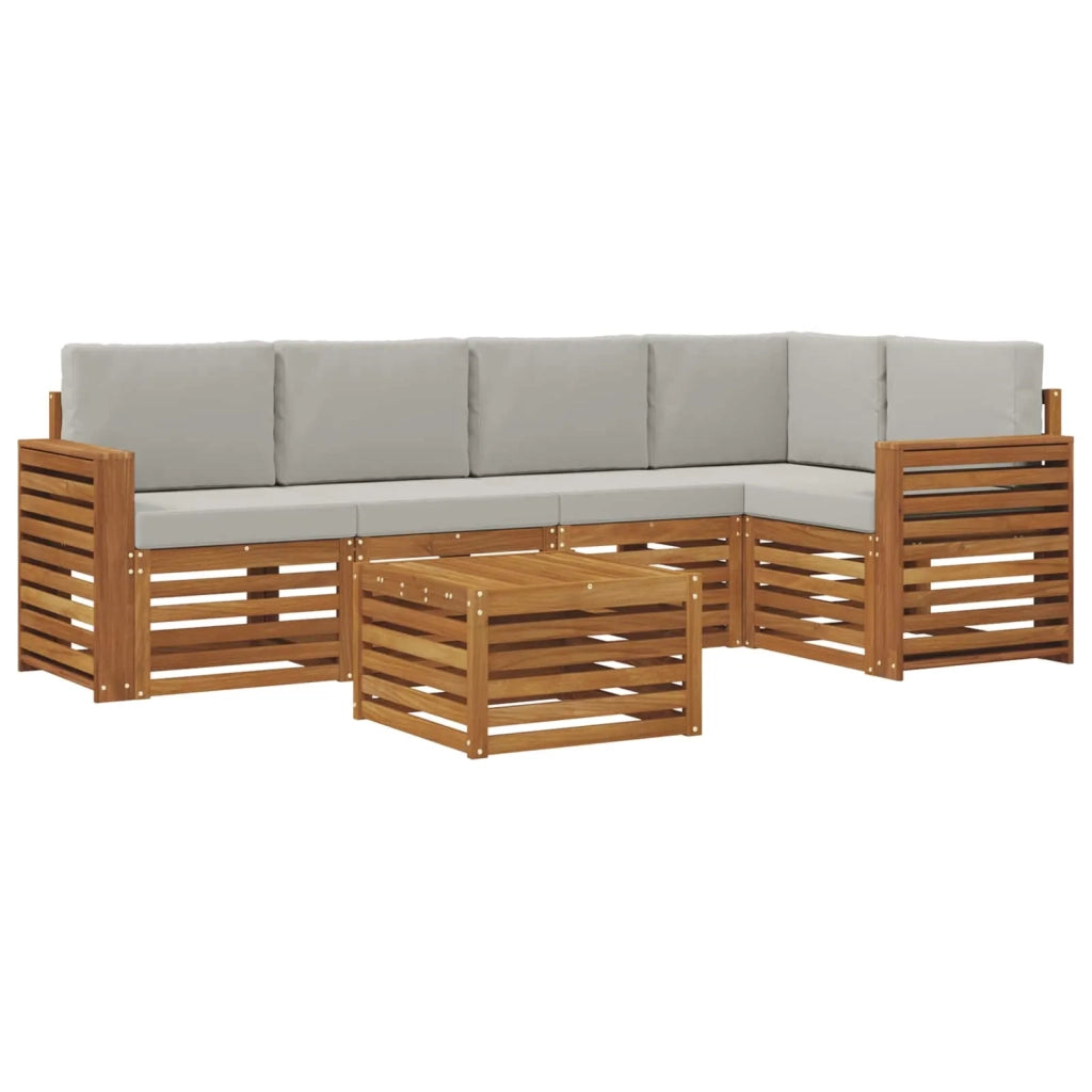 Set divano sezionale con cuscino 6 pcs Grigio Naturale e Chiaro 3374856