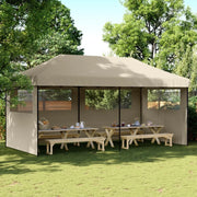 Tendone per Feste Pieghevole Pop-Up con 3 Pareti Tortora 4004946