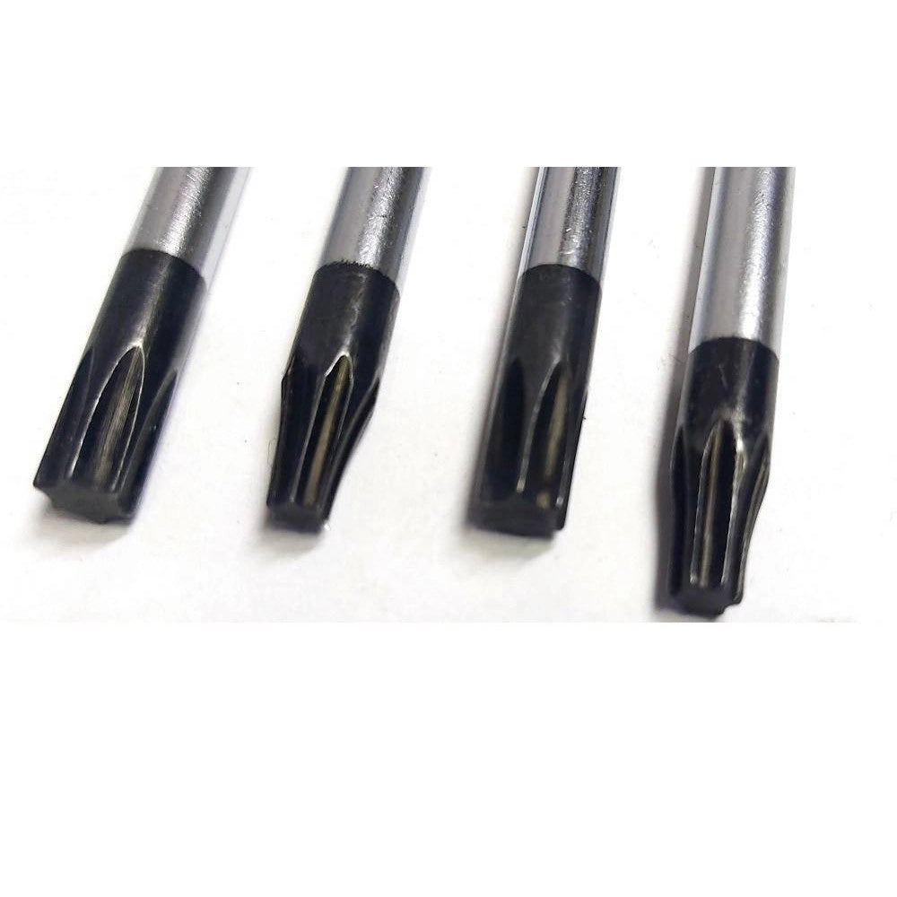 Trade Shop - Set 4 Pz Cacciaviti Torx Extra Lunghi Con Punta Magnetica 600 Mm T20 T25 T30 T40 -