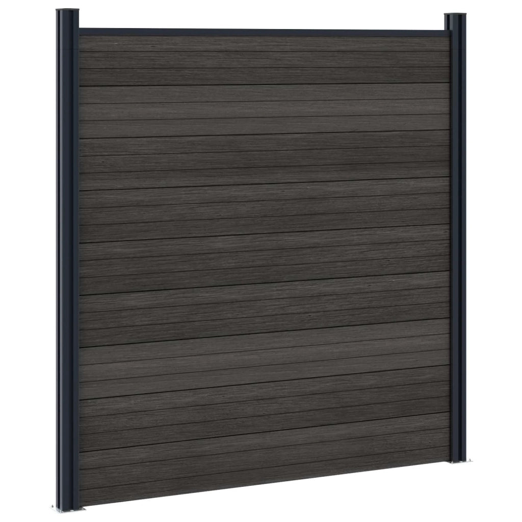 Pannello di Recinzione 5 pcs WPC e Alluminio Nero
