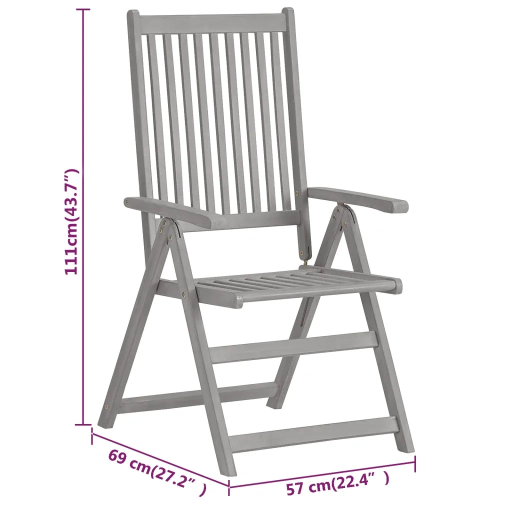 Set da Pranzo per Giardino 5 pz in Legno Massello di Acacia cod mxl 46829