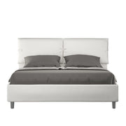 Letto imbottito Matrimoniale 160x190 cm Sleeper - Bianco,Similpelle,Senza rete
