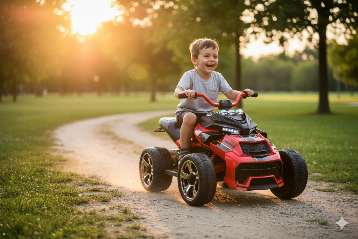 Mini Quad Elettrico per Bambini 3 Ruote 12V ATV 3.0 Rosso
