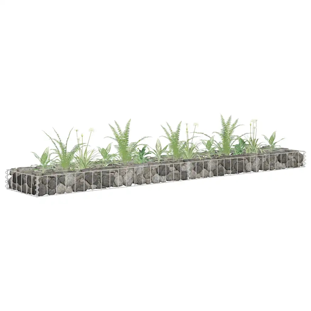 Gabbione Fioriere | Cassetta per fiori | Letto Rialzato in Acciaio Zincato 180x30x10 cm