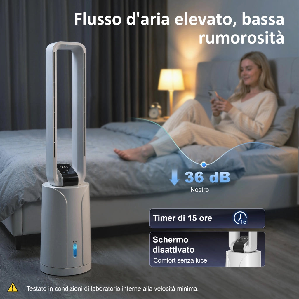 Raffrescatore Evaporativo con Timer 15H ¨C Xylo ¨C 109.5 cm, Bianco