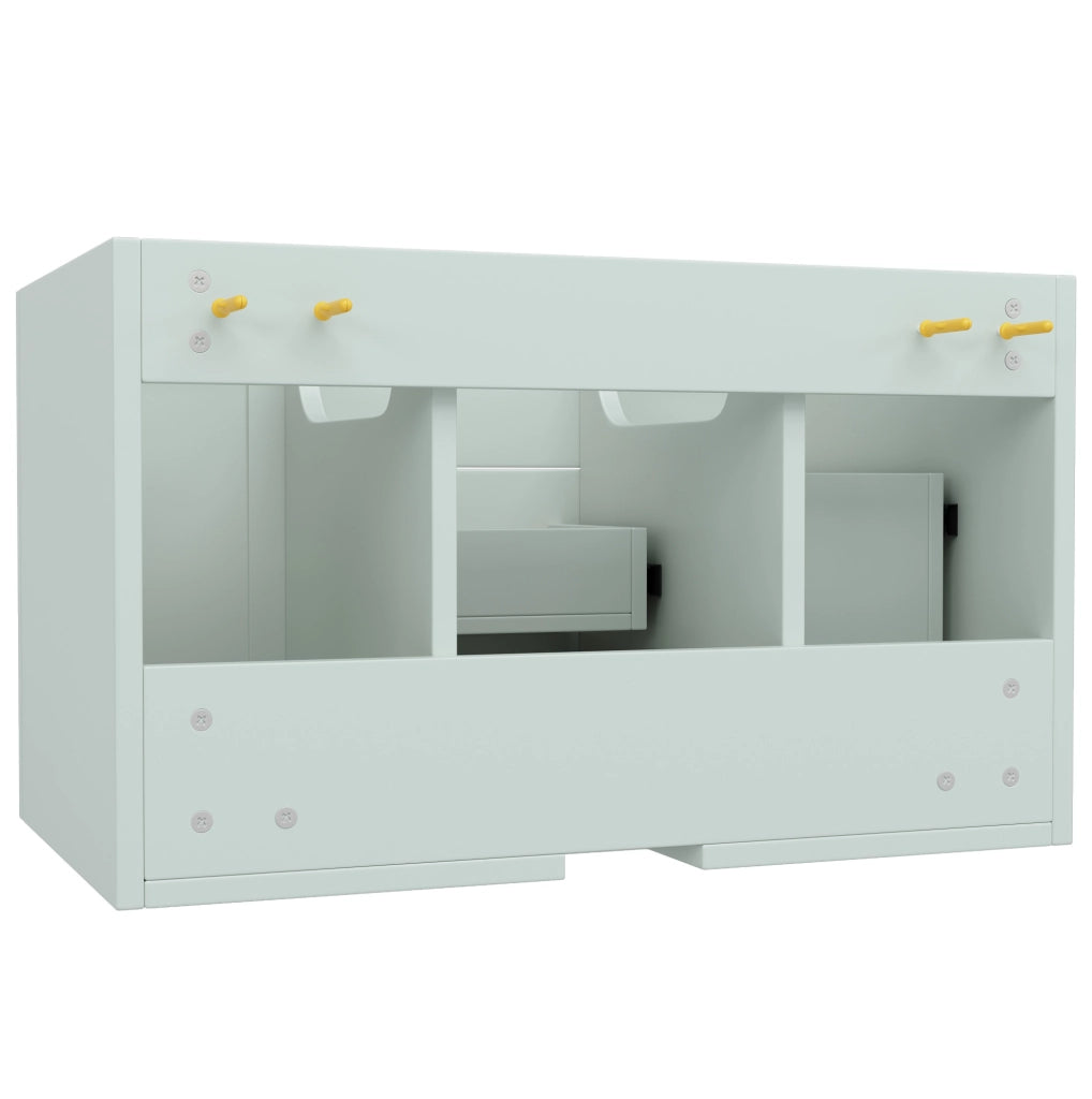 Mobile sottolavabo sospeso ULEVR 78,5 cm con cassetti e vano contenitore, MDF verde