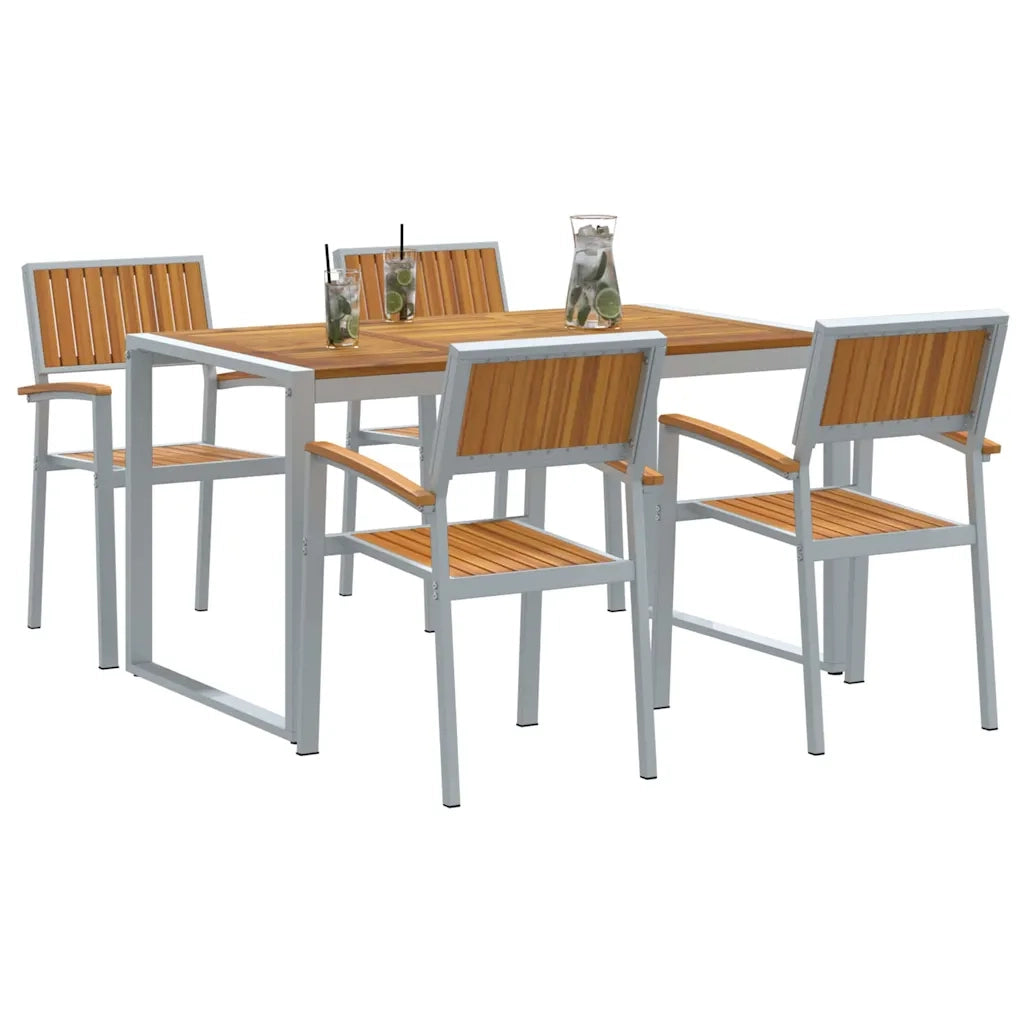 Set da Pranzo per Giardino 5 pcs Grigio 3284367