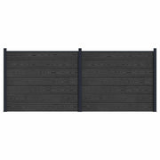 Pannello di Recinzione 2 pcs WPC e Alluminio Nero