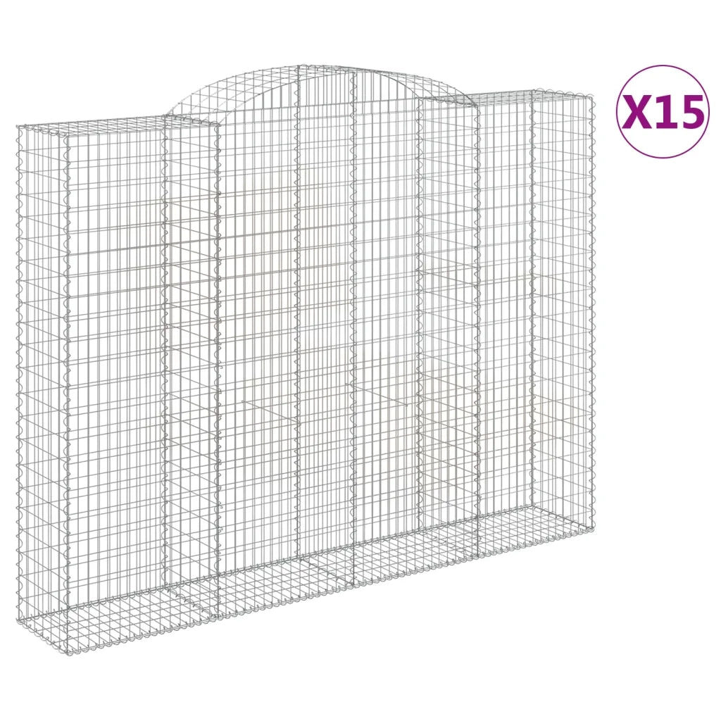Cesti Gabbioni ad Arco 15 pz 300x50x220/240 cm Ferro Zincato 3146821