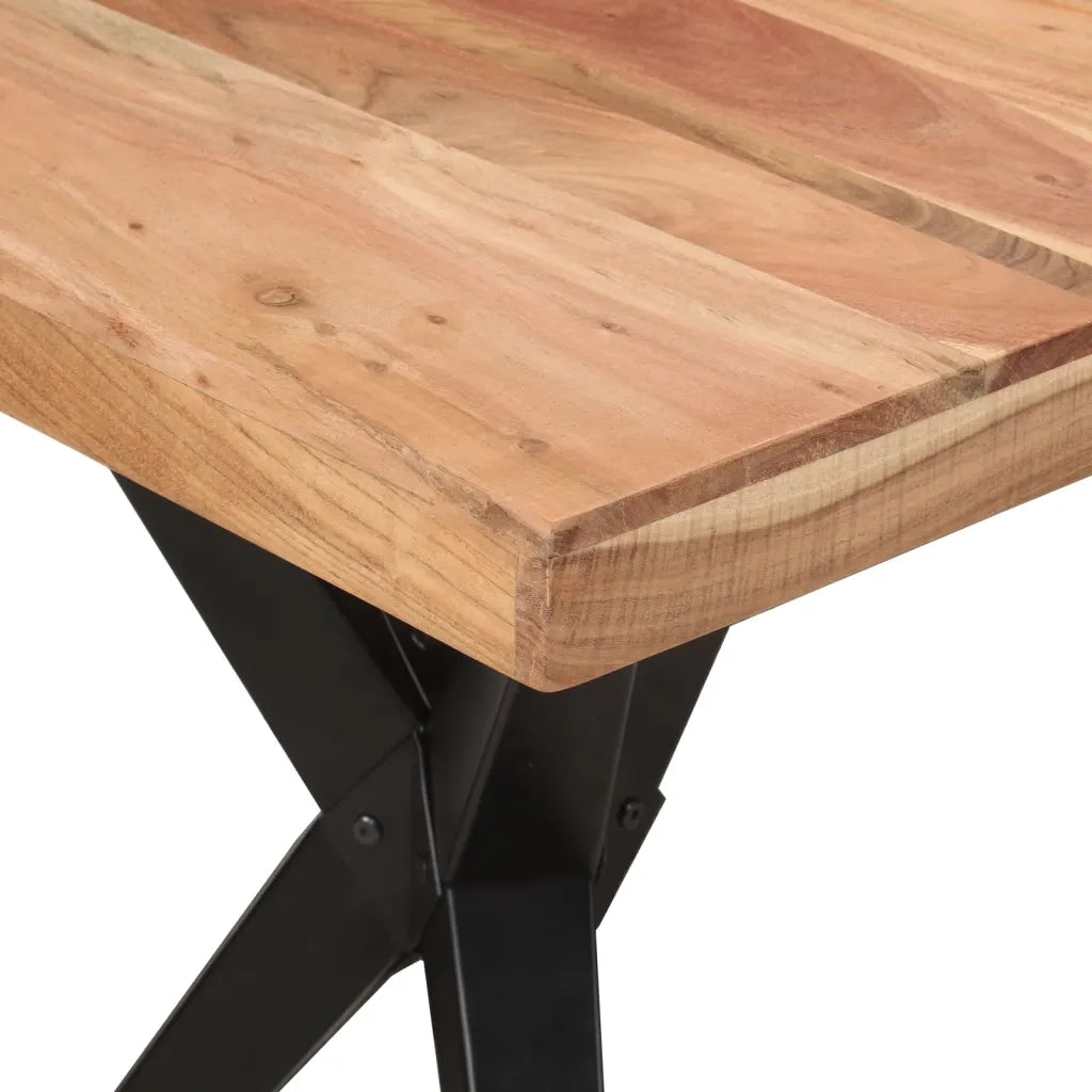 Tavolo da Pranzo | Tavolo da cucina Nero 140x70x76 cm in Legno Massello di Acacia