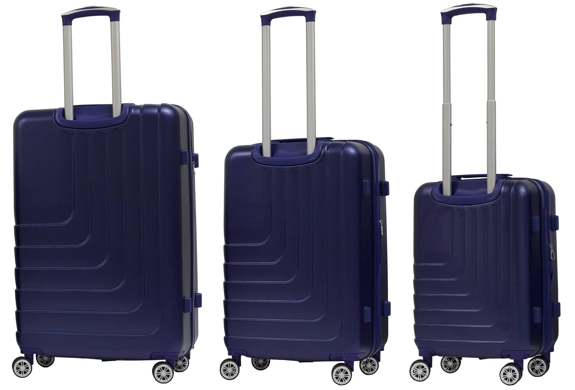 Set 3 Valigie Trolley Rigide in ABS 4 Ruote TSA Ravizzoni Titanio Blu