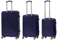 Set 3 Valigie Trolley Rigide in ABS 4 Ruote TSA Ravizzoni Titanio Blu