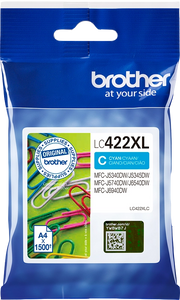 Brother LC422XLC cartuccia d'inchiostro 1 pz Originale Ciano