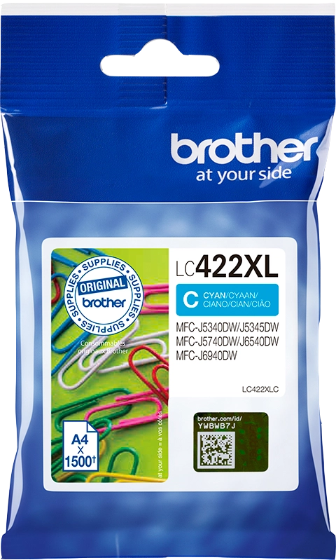 Brother LC422XLC cartuccia d'inchiostro 1 pz Originale Ciano