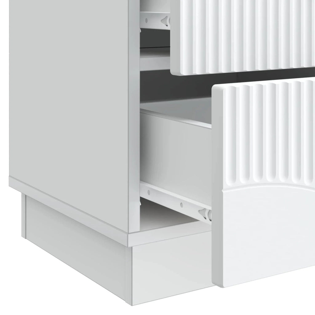 Set di 2 Comodini | Armadio da Notte | Mobiletto da notte con cassetto Bianco 43 x 34,5 x 44,5 cm
