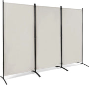 Paravento da Interno in Metallo, Separé Divisorio Interno Pieghevole con Piedini Stabili, Pannelli Divisori per Interni per Casa e Ufficio, 260 x 183cm, 3 Pannelli, Bianco