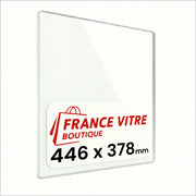 446 x 378 x 4 mm - Vetro per stufa a legna - vetro camino di ricambio - vetro per caminetto resistente al fuoco - France Vitre
